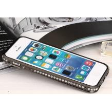 Луксозен метален Бъмпер / Metal Bumper Diamond за Apple iPhone 4 / iPhone 4S - черен с камъни