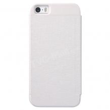 Луксозен кожен калъф Flip тефтер S-View BASEUS Bohem Case за Apple iPhone 5 / iPhone 5S - бял