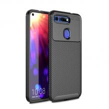 Луксозен силиконов калъф / кейс / TPU Auto Focus за Huawei Honor View 20 - черен / Carbon