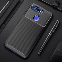 Луксозен силиконов калъф / кейс / TPU Auto Focus за Huawei Honor View 20 - черен / Carbon