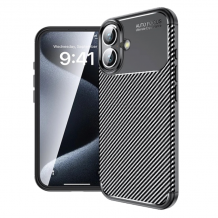 Луксозен силиконов калъф / кейс / TPU Auto Focus за Apple iPhone 16 Plus (6.7) - черен / Carbon