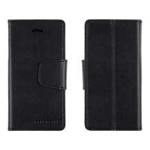 Луксозен кожен калъф Flip тефтер със стойка Mercury Goospery Sonata Diary Case за Sony Xperia Z3 - черен