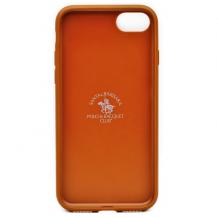 Луксозен твърд гръб със силиконова кант за Apple iPhone 7 / iPhone 8 - Santa Barbara Polo Club / кафяв