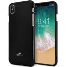 Луксозен силиконов калъф / гръб / TPU Mercury GOOSPERY Jelly Case за Apple iPhone X - черен