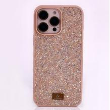 Луксозен твърд гръб Swarovski за Apple iPhone 16 Pro (6.3) - бежов / камъни