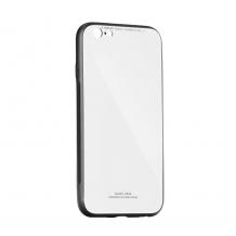 Луксозен стъклен твърд гръб за Apple iPhone 5 / iPhone 5S / iPhone SE - бял