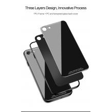 Луксозен стъклен твърд гръб за Apple iPhone 7 / iPhone 8 - черен