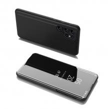 Луксозен калъф Clear View Cover с твърд гръб за Samsung Galaxy S22 - черен