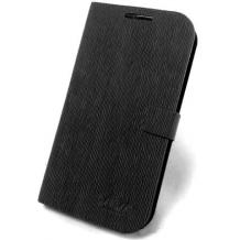 Луксозен ултра тънък / Ultra slim / кожен калъф със стойка за HTC One M7 - VIVA FINO - черен