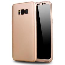 Силиконов калъф / гръб / TPU 360° KST за Samsung Galaxy S8 G950 - златист / лице и гръб