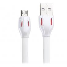 Оригинален USB кабел REMAX Laser Series RC-035i 1m / USB Charging Data Cable за Apple iPhone 5 / iPhone 5S / iPhone SE / iPhone 6 / iPhone 6 Plus / iPhone 7 / iPhone 7 Plus - бял / плосък