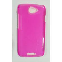 Ултра тънък заден предпазен капак за HTC One S - прозрачен розов