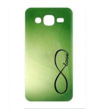Силиконов калъф / гръб / TPU за Samsung Galaxy J5 - зелен / Love Forever