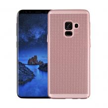 Луксозен твърд гръб за Samsung Galaxy J6 2018 - Rose Gold / Grid