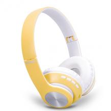 Стерео слушалки Bluetooth 66BT / Wireless Headphones / безжични Bluetooth Wireless слушалки 66BT - жълти