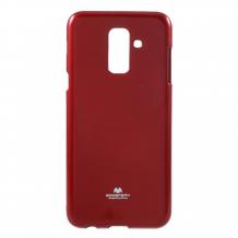 Луксозен силиконов калъф / гръб / TPU Mercury GOOSPERY Jelly Case за Samsung Galaxy J6 Plus 2018 - червен