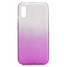 Силиконов калъф / гръб / TPU за Apple iPhone XR - преливащ / сребристо и розово / брокат
