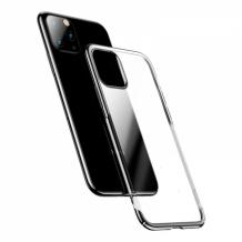 Луксозен твърд гръб Baseus Glitter Clear Case за Apple iPhone 11 6.1 - прозрачен / черен кант