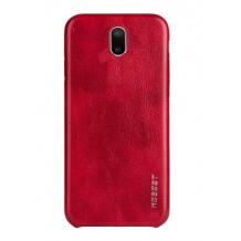 Луксозен гръб MOBEST Elite за Samsung Galaxy J7 2017 J730 - кожен / червен