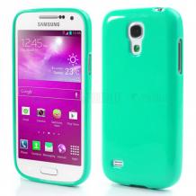 Ултра тънък силиконов калъф / гръб / TPU Ultra Thin Candy Case за Samsung Galaxy S4 Mini I9190 / I9192 / I9195 - син / брокат