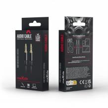 Аудио кабел AUX Maxlife 3.5mm мъжко 1м - черен