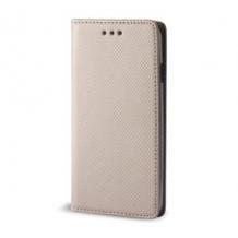Кожен калъф Flip тефтер Magnet Book със стойка за Samsung S26 FE - златист