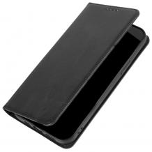 Кожен калъф Flip тефтер Magnet Book със стойка за Samsung Galaxy S25 Ultra - черен