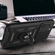 Силиконов гръб TPU кейс Slide Camera Case Magnetic Finger Ring Car Holder за Samsung Galaxy S23