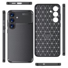 Луксозен силиконов калъф / кейс / Auto Focus Carbon Case Samsung Galaxy A27 - черен Карбон