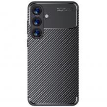 Луксозен силиконов калъф / кейс / Auto Focus Carbon Case Samsung S26 FE - черен Карбон
