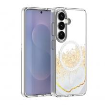 Луксозен твърд гръб 3D Epoxy MagSafe Case Samsung Galaxy S26 - прозрачен гръб с брокат