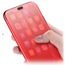 Луксозен силиконов калъф Baseus Touchable Flip Case за Apple iPhone XR - червен