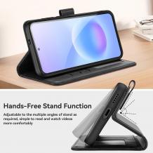 Кожен калъф Flip тефтер Magnetic Book със стойка за Honor 600 - червен