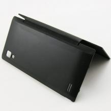 Кожен калъф Flip тефтер за LG Optimus L9 P760 / LG L9 - черен