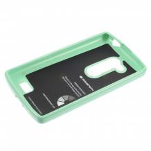 Луксозен силиконов калъф / гръб / TPU Mercury GOOSPERY Jelly Case за LG L Fino D290N - зелен