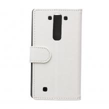 Кожен калъф Flip тефтер със стойка за LG G4 Stylus - бял