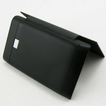 Кожен калъф Flip тефтер за LG Optimus L3 E400 - черен
