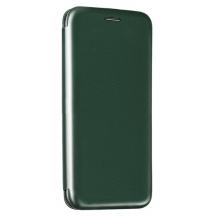 Луксозен кожен калъф Flip тефтер със стойка OPEN за Samsung Galaxy S10e - тъмно зелен