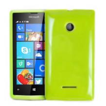 Силиконов калъф / гръб / TPU за Microsoft Lumia 435 - зелен / гланц