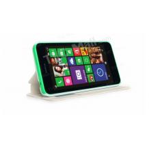Луксозен кожен калъф S-View тефтер Kalaideng ICELAND със стойка за Nokia Lumia 630 / Nokia Lumia 635 - бял