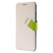 Луксозен кожен калъф Flip тефтер BASEUS Faith със стойка за HTC One Mini M4 - бял