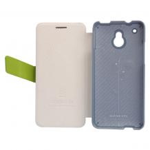 Луксозен кожен калъф Flip тефтер BASEUS Faith със стойка за HTC One Mini M4 - бял
