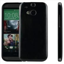 Силиконов калъф / гръб / TPU за HTC One M8 - черен / гланц