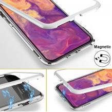 Магнитен калъф Bumper Case 360° FULL със стъклен протектор за Apple iPhone 6 / iPhone 6S - бял