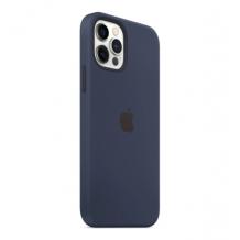 Силиконов калъф / гръб / Clear Case MagSafe за Apple iPhone 12 Pro Max 6.7" - тъмно син
