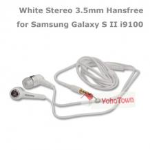 Стерео хендсфри слушалки 3.5 мм за SAMSUNG GALAXY POCKET S5300 - Оригинални white /бели/