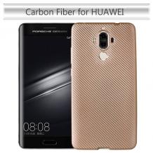 Силиконов калъф / гръб / TPU за Huawei Mate 10 Pro - златист / Carbon