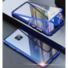 Магнитен калъф Bumper Case 360° FULL за Huawei Mate 20 Pro - прозрачен / синя рамка