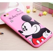 Ултра тънък силиконов калъф / гръб / TPU Ultra Thin за Apple iPhone 6 / iPhone 6S - Mickey Mouse / розов