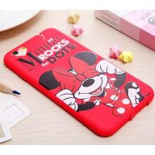 Ултра тънък силиконов калъф / гръб / TPU Ultra Thin за Apple iPhone 6 / iPhone 6S - Minnie Mouse / Rock the dots / червен